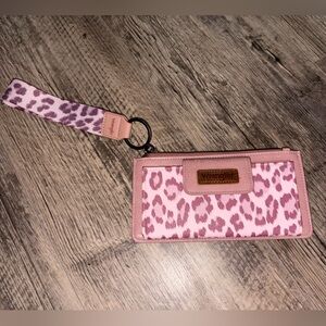 Wrangler Pink Leopard Print Wristlet